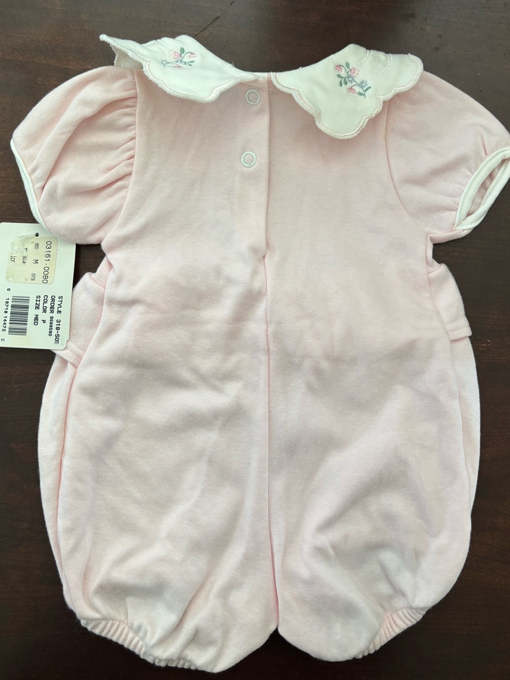 New Dior Baby girls Pink Embroidered Collar Romper onesie 3-6 cotton vintage - Picture 2 of 6